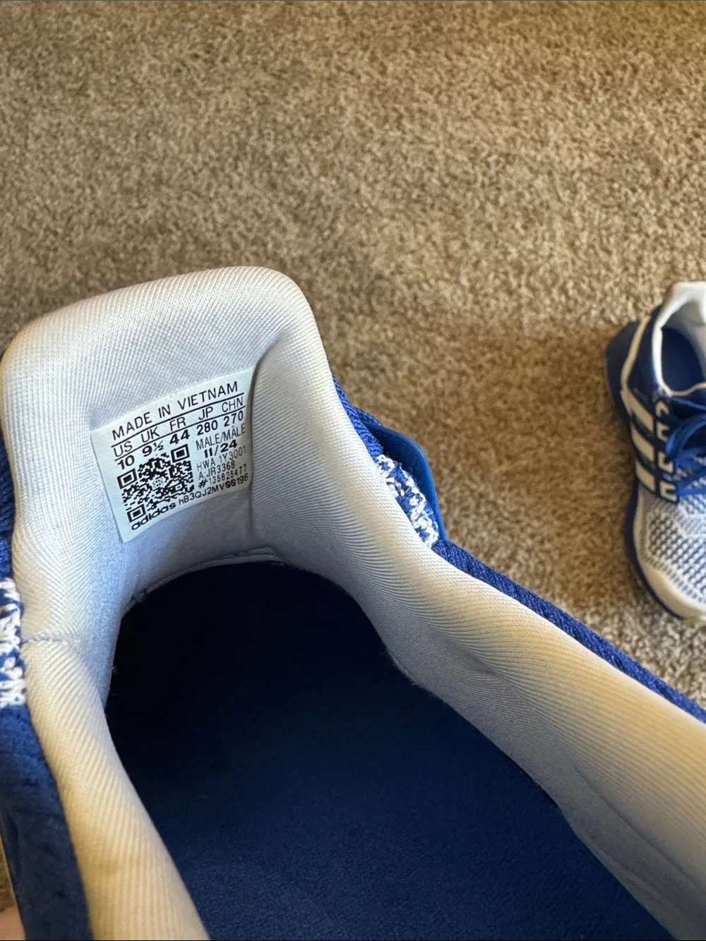 adidas Ultraboost 1.0 Blue & White Knit Training Sneakers
